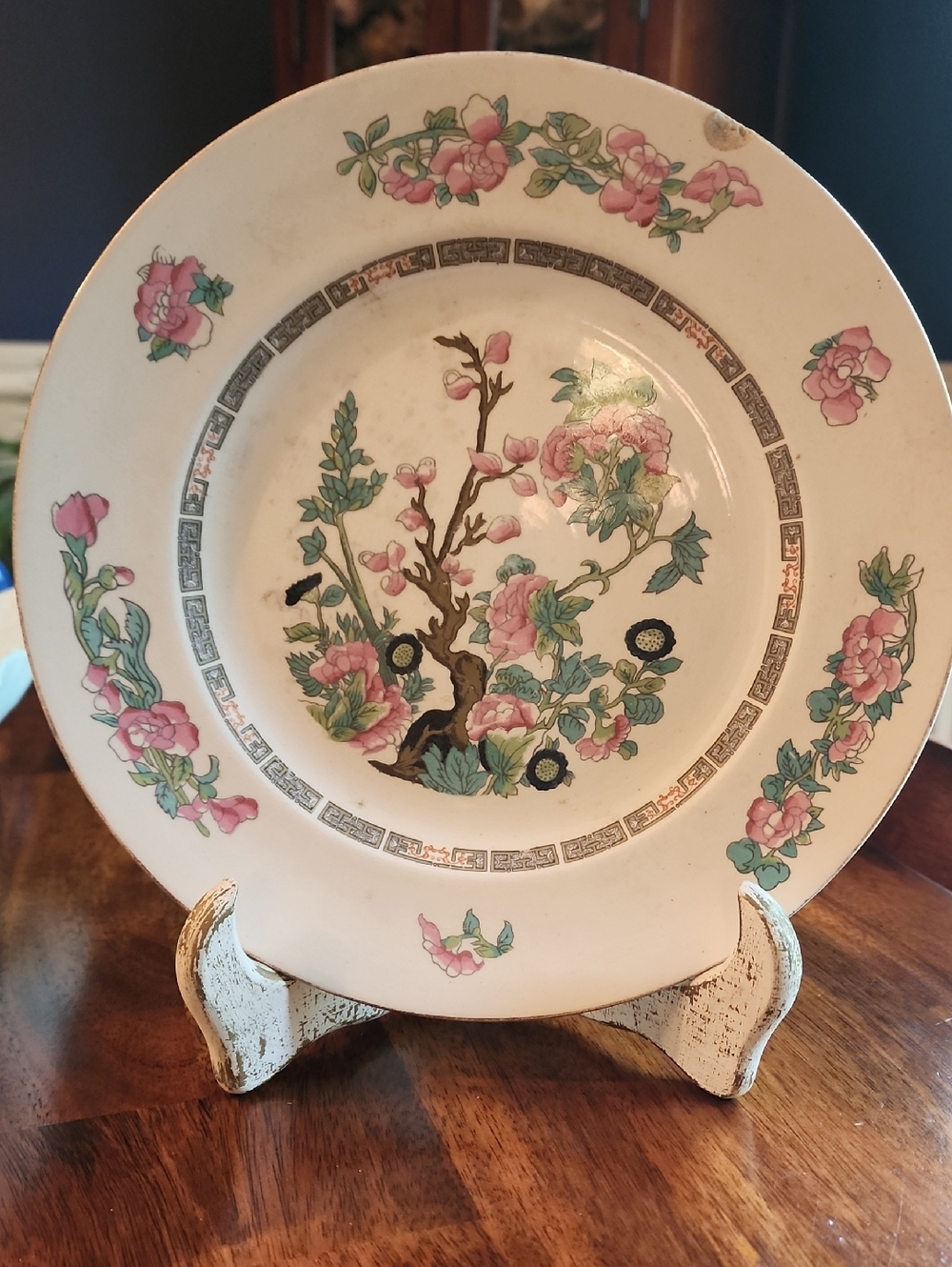 Crown Clarence Staffordshire Indian Tree Plate Made In England Vintage